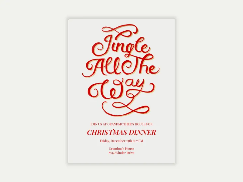Jingle All the Way Type Invitation free template design