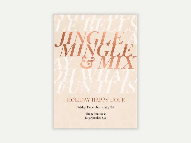 Jingle, Mingle, and Mix Invitation free template design