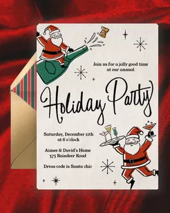 christmas party invitation with dress code Company Christmas Party Invitations