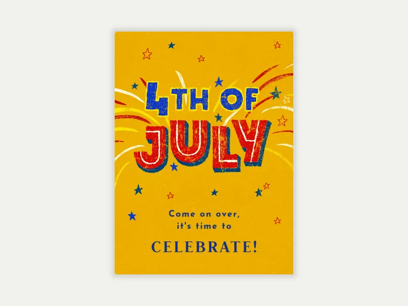 July Fourth Invitation free template design