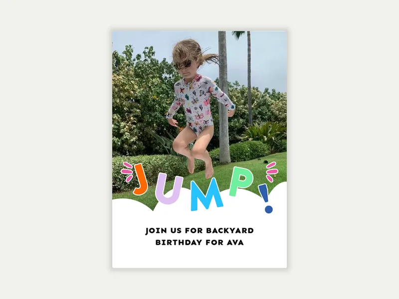Jump Birthday (Photo) - kids_and_teens - Invitation
