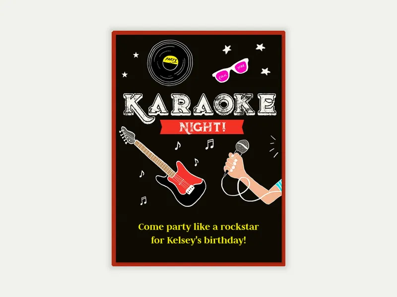 Karaoke Night Invitation free template design