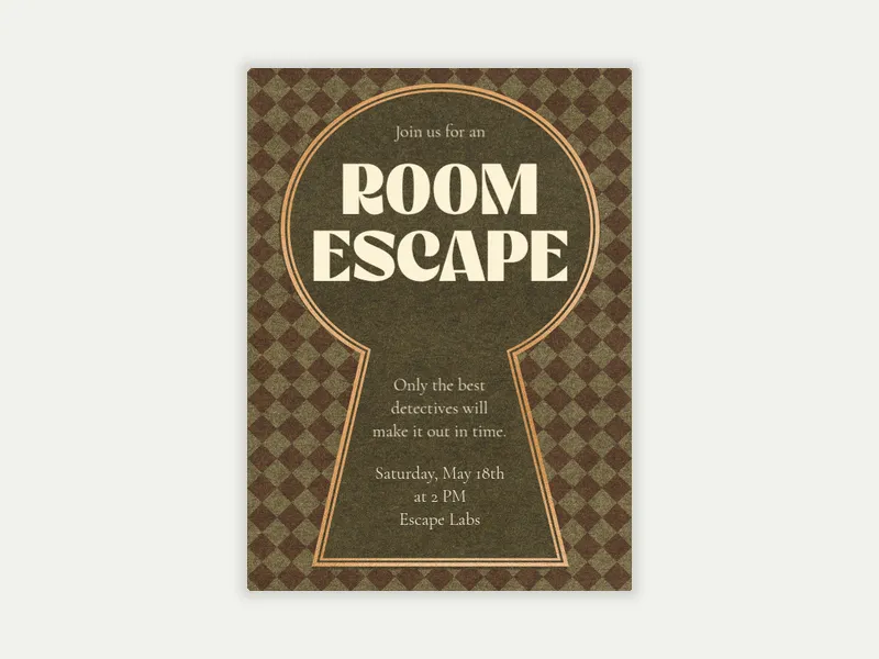 Keyhole Clue Invitation free template design