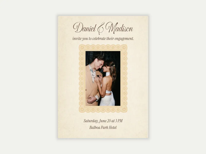 Lace Frame (Photo) Invitation free template design