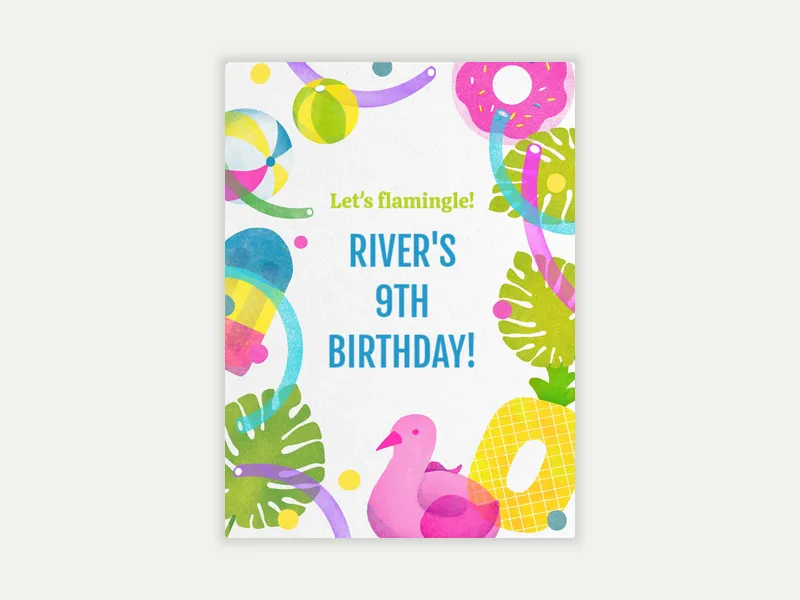 Let's Flamingle Invitation free template design