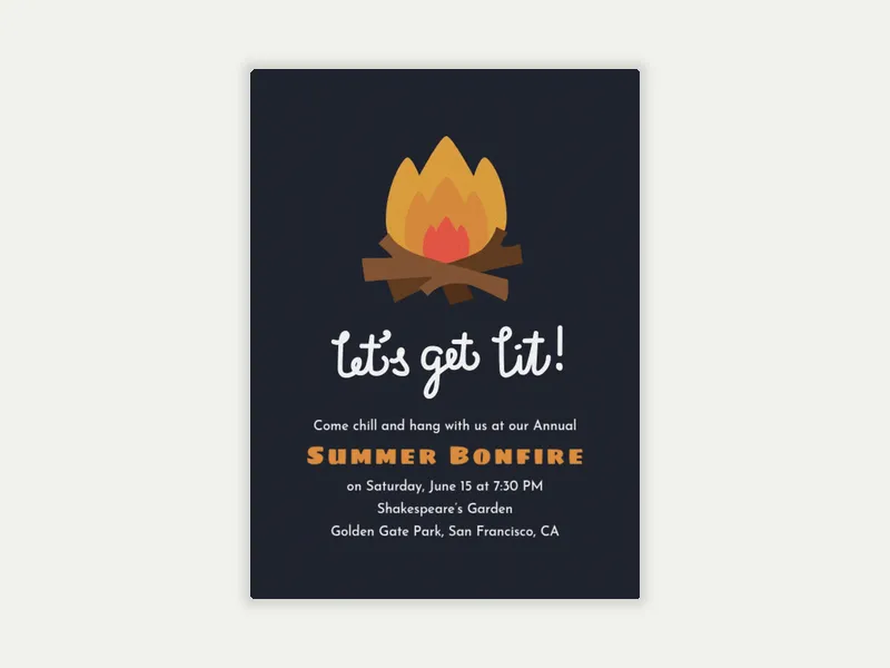 Let's Get Lit Invitation free template design