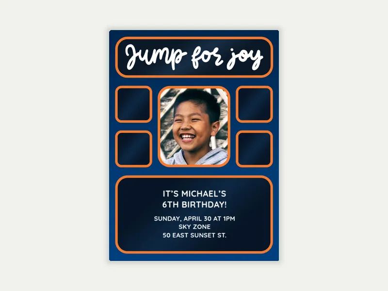Let's Jump for Joy Birthday (Photo) - 6th_birthday - Invitation