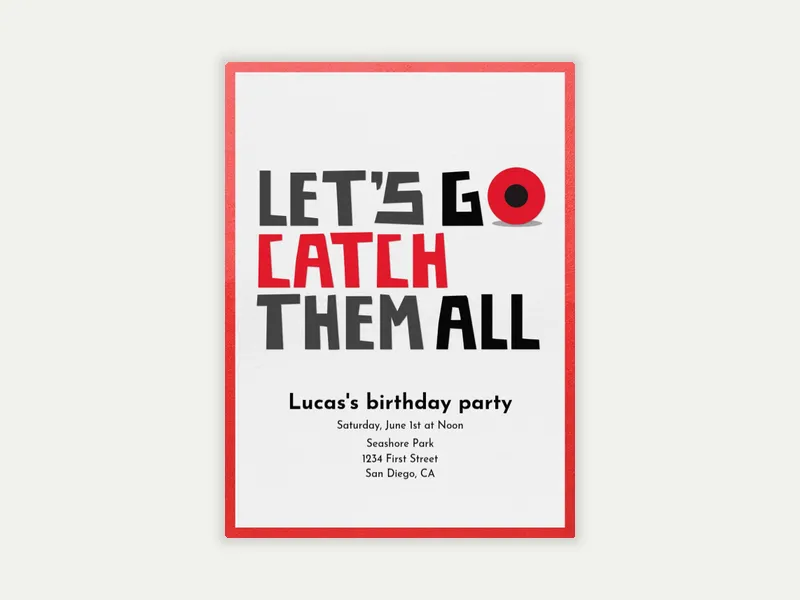 Let's Catch Them Invitation free template design