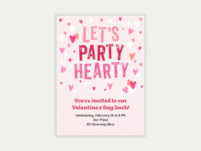 Let's Party Hearty Invitation free template design