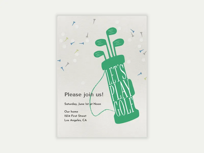 Let's Play Golf - golf - Invitation