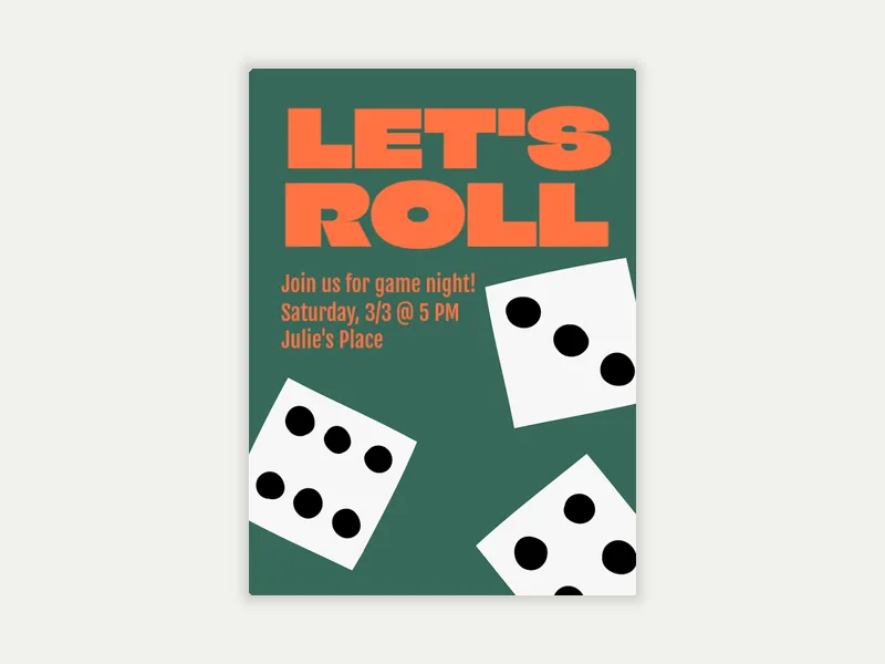 Bunco Let's Roll - bunco_party - Invitation