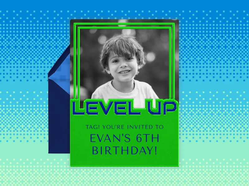 Level Up Your Game (Photo) - 6th_birthday - Invitation