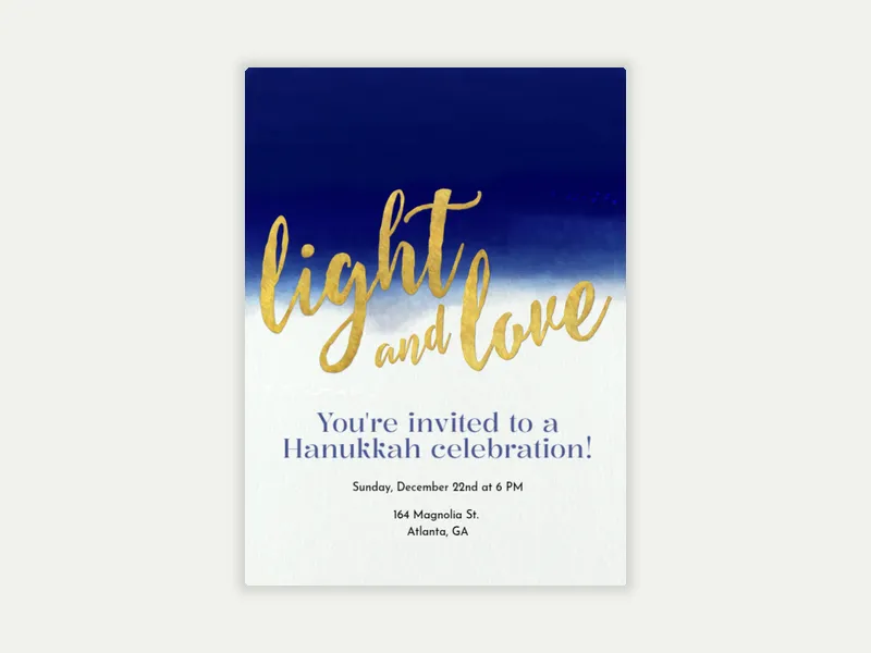 Indigo Dip Dye Invitation free template design