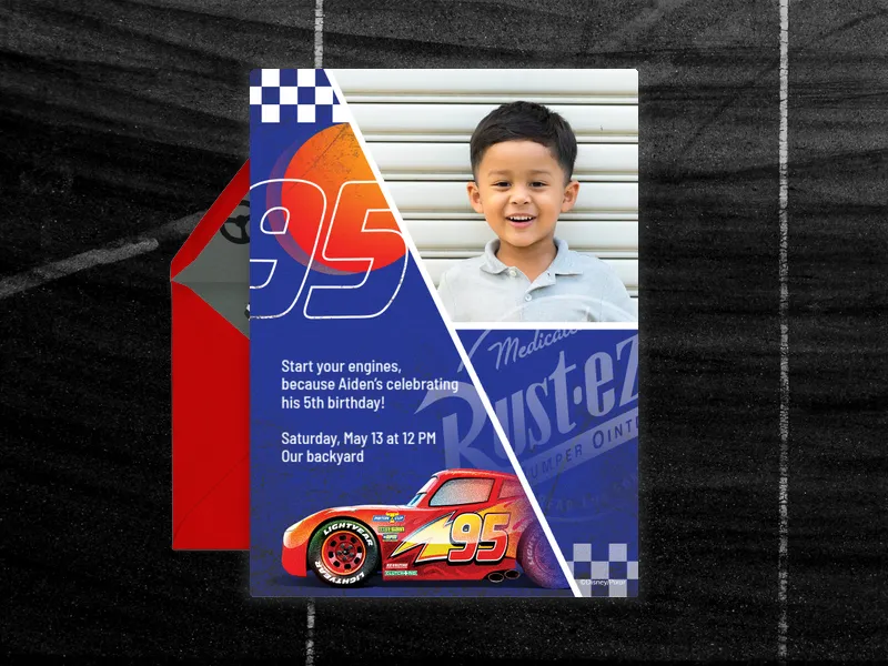 Disney and Pixar’s Cars: Lightning McQueen (Photo) - characters - Invitation