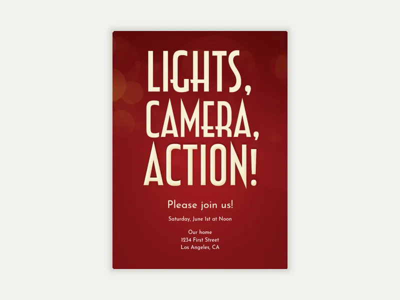 Lights, Camera, Action! - viewing_party - Invitation
