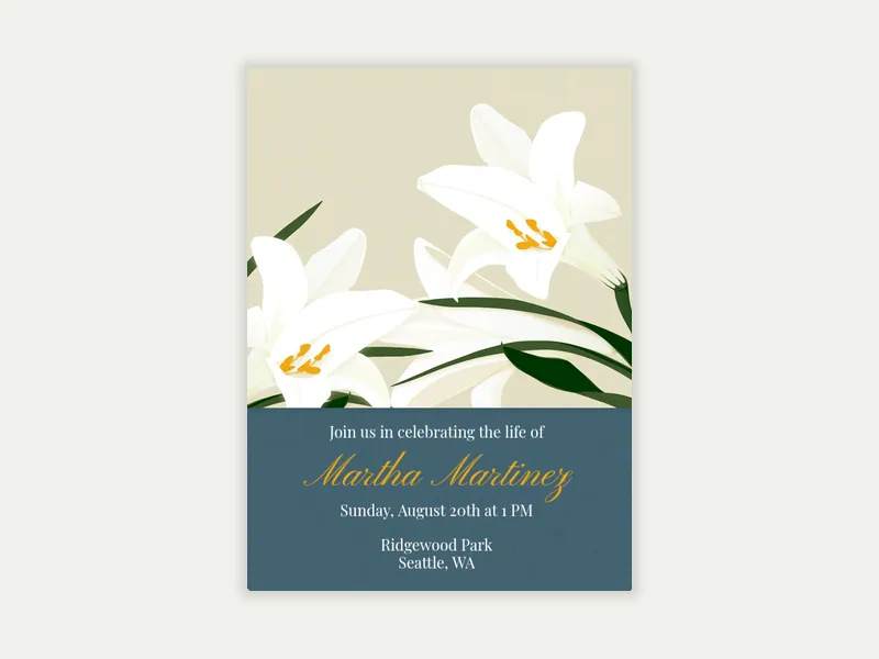 Lilies Invitation free template design
