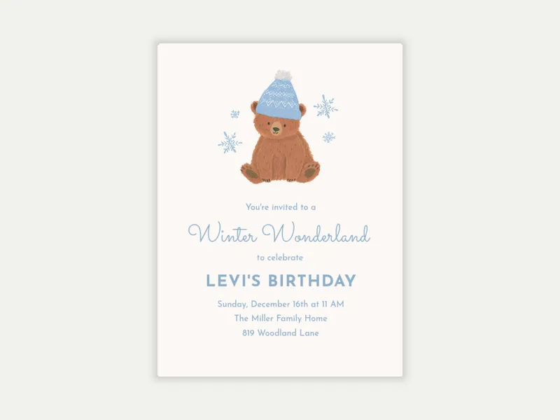 Little Cub Invitation free template design