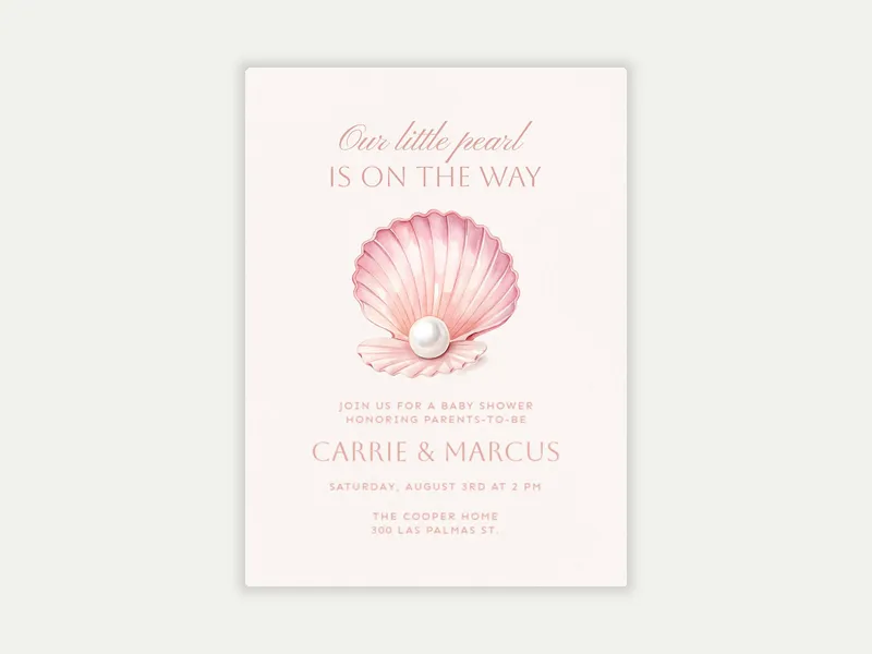 Little Pearl Invitation free template design