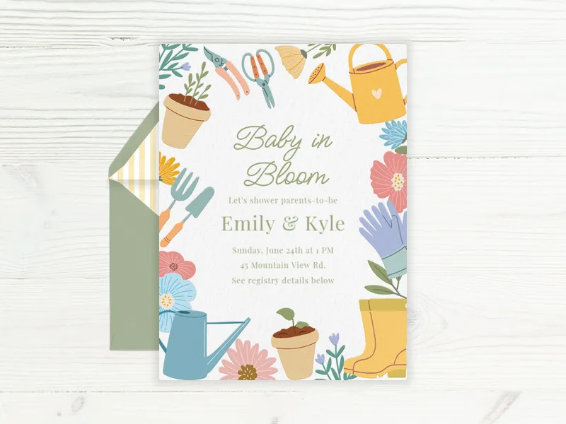 Little Sprout Invitation premium template design