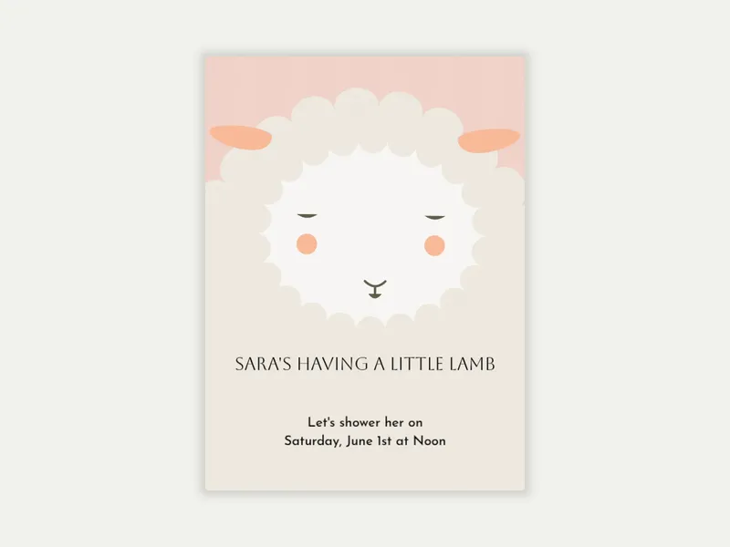 Little Lamb Invitation free template design