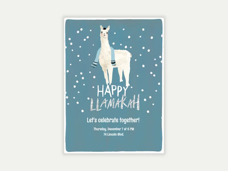 Llamakah Invitation free template design