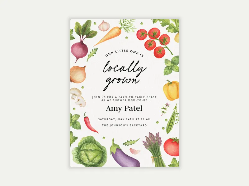 Locally Grown Invitation free template design