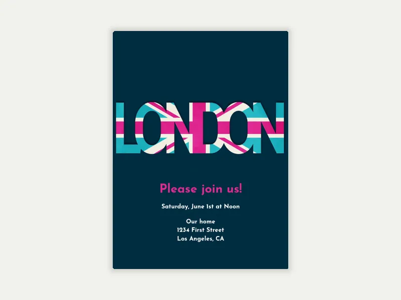 London Calling Invitation free template design