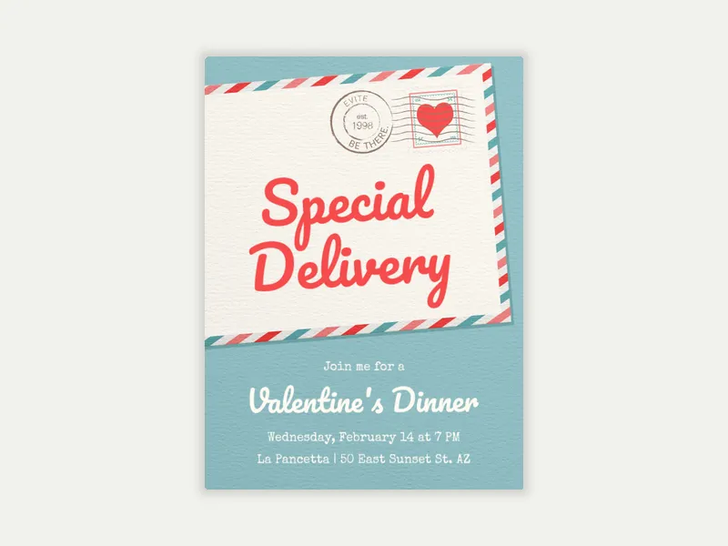 Love Envelope Invitation free template design