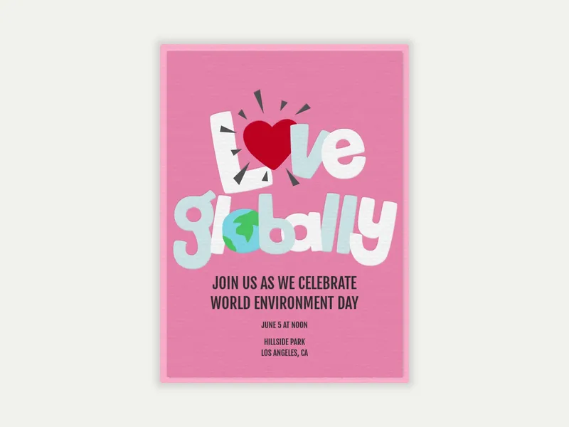 Love Globally Invitation free template design