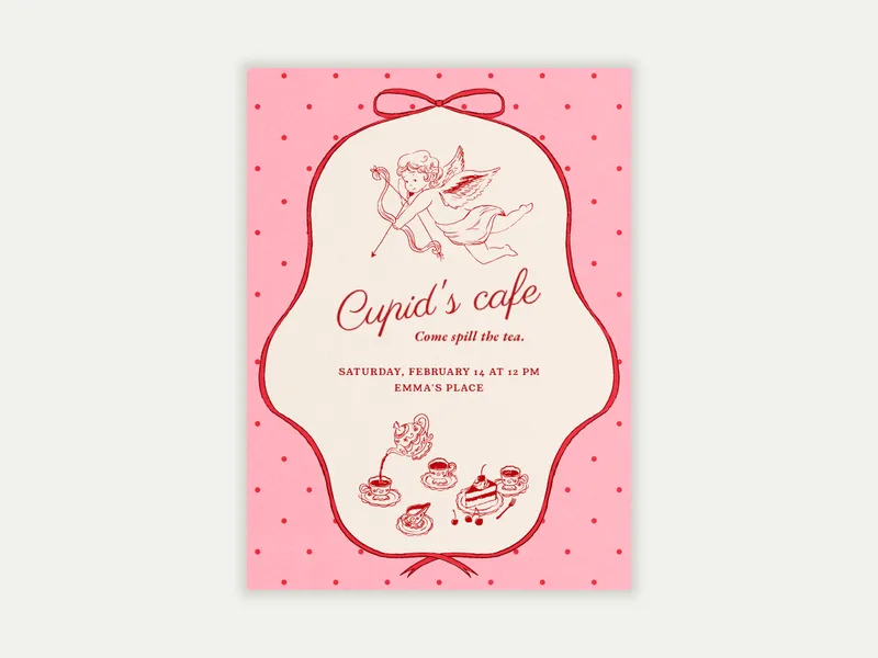 Lovestruck Dots Invitation free template design