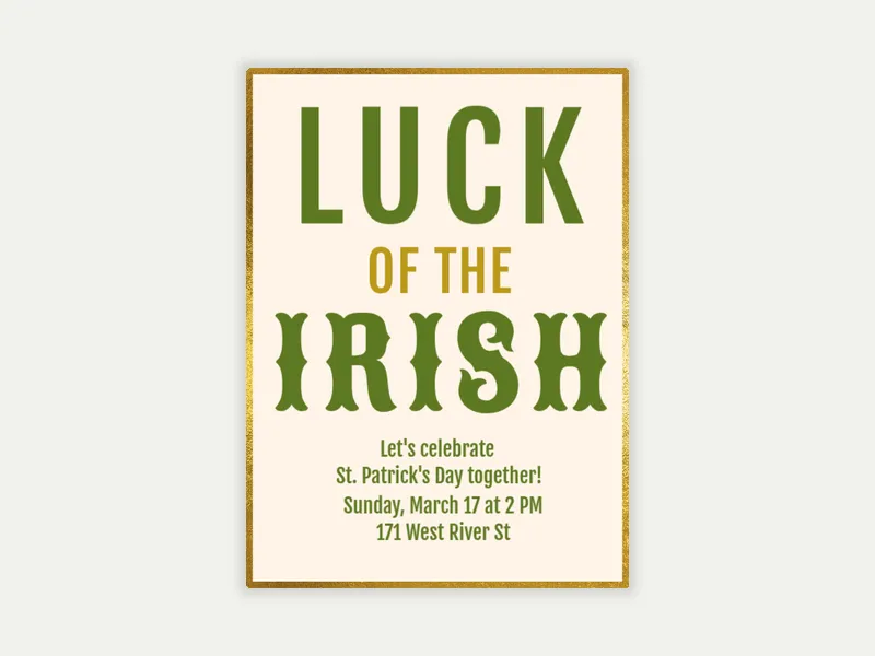 Luck of Irish Invitation free template design