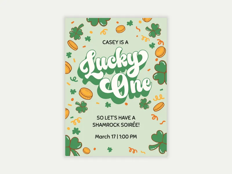 Lucky One Invitation free template design