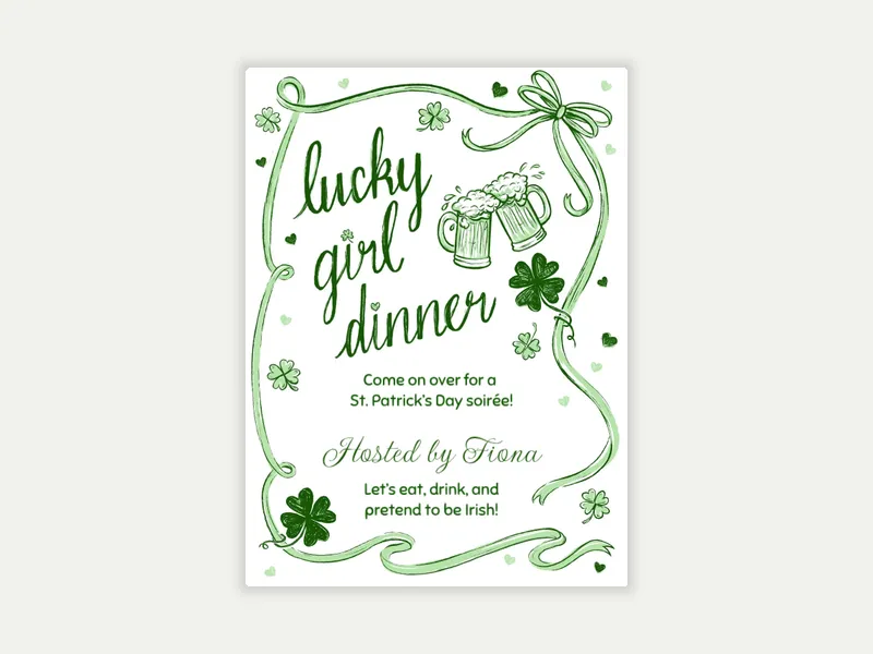 Lucky Ribbon Invitation free template design