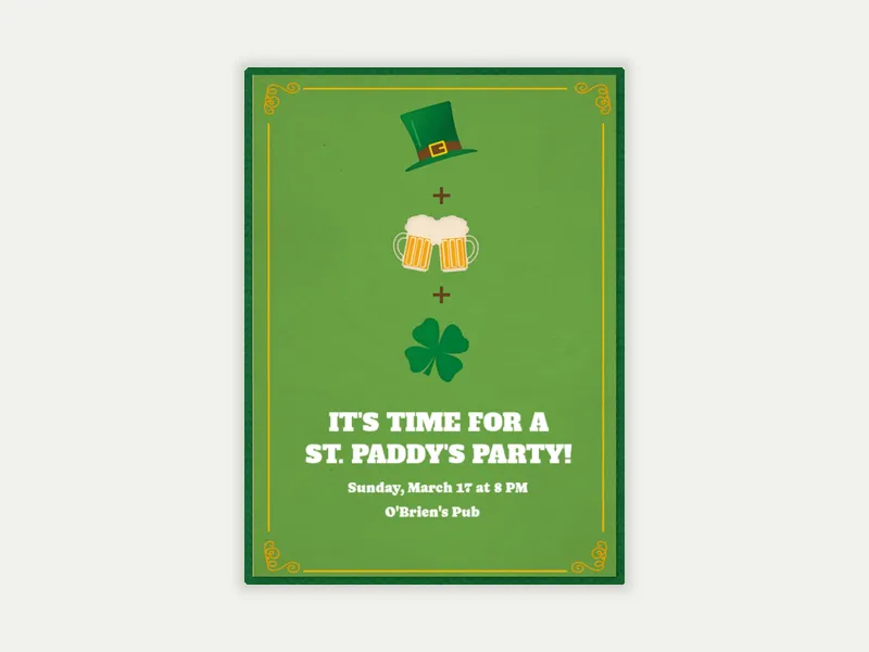 Lucky Formula Invitation free template design