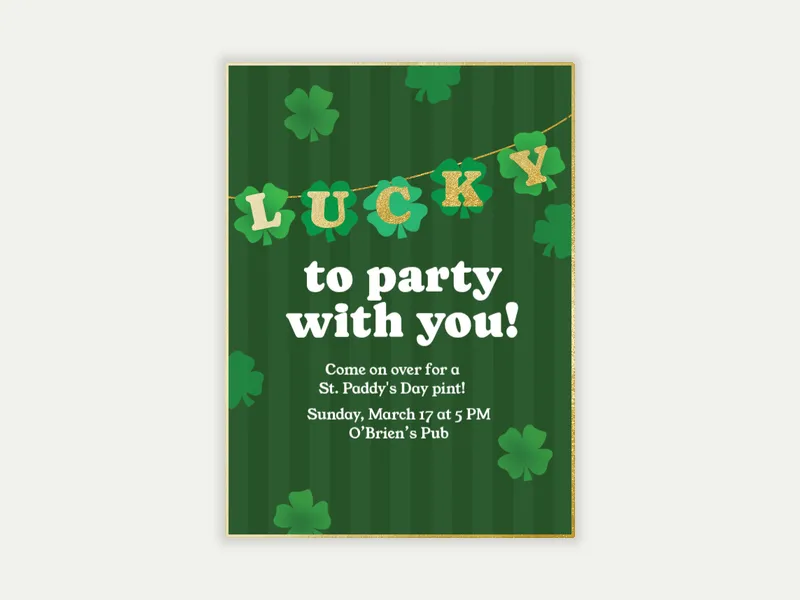 Lucky to Know You Invitation free template design
