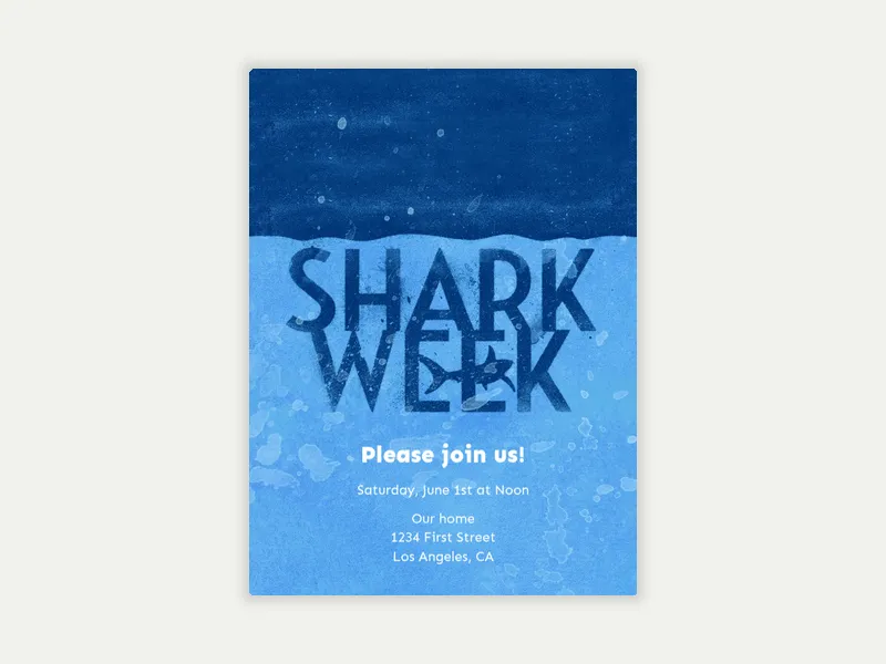 Lurking Shark Invitation free template design