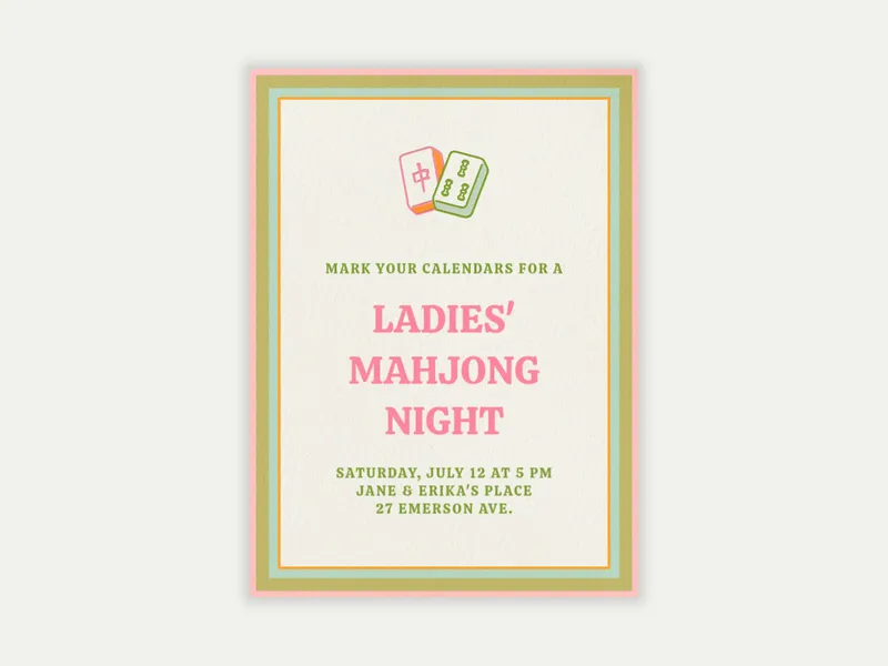 Mahjong Night - featured - Invitation