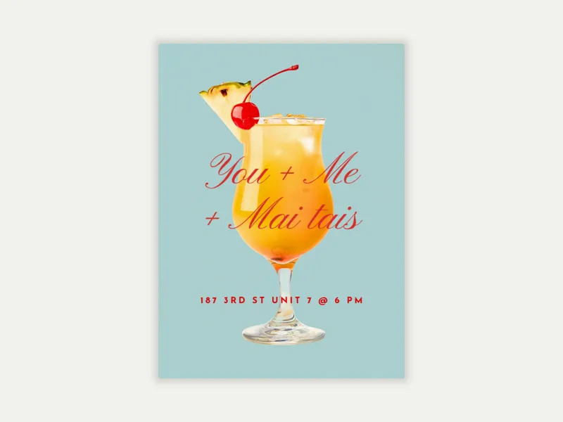 Mai Tai Madness Invitation free template design