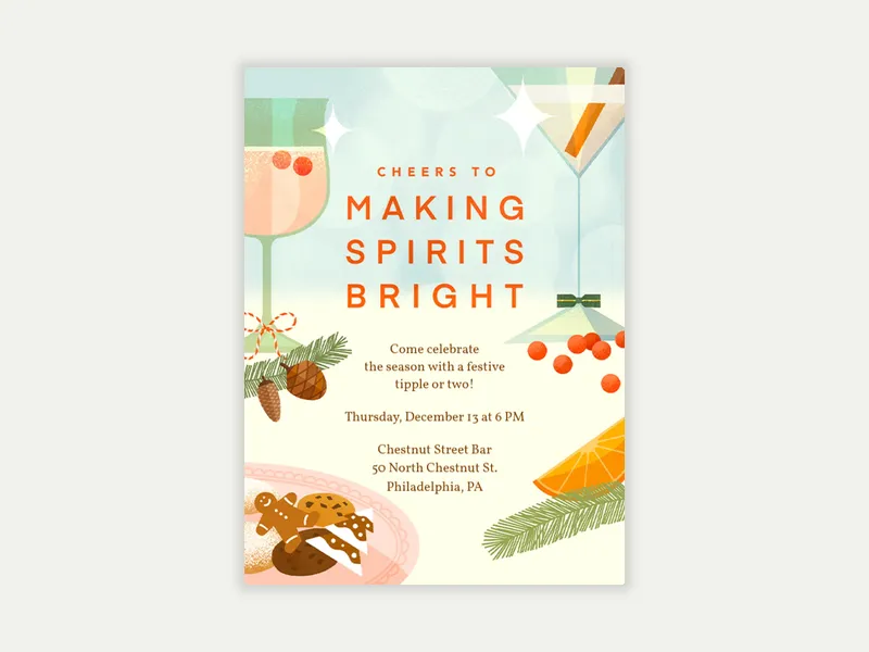 Making Spirits Bright Invitation free template design