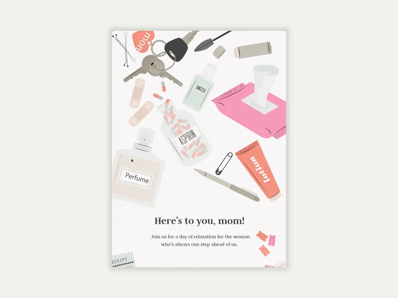 Mom Purse Invitation free template design