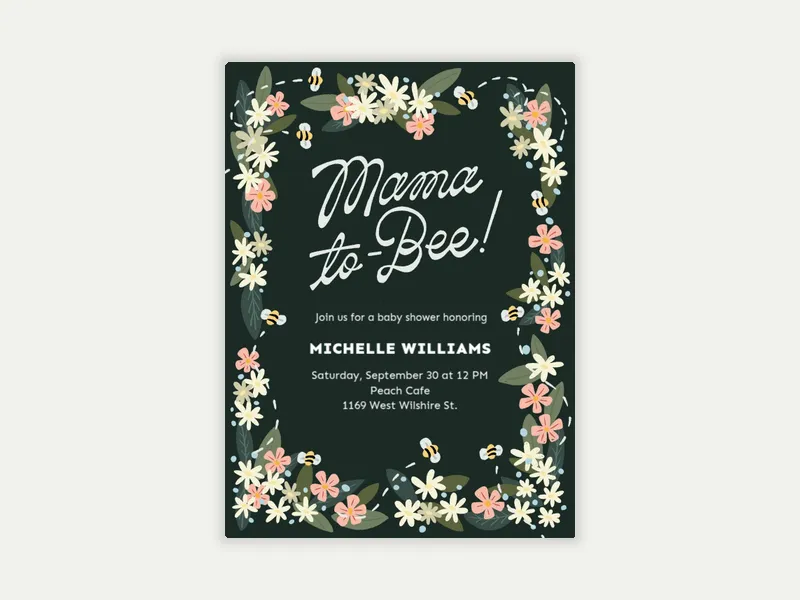 Mama-to-Bee Invitation free template design