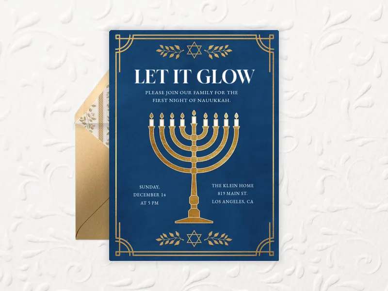 Menorah Glow - hanukkah - Invitation