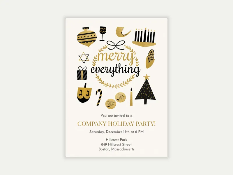 Merry Everything Invitation free template design