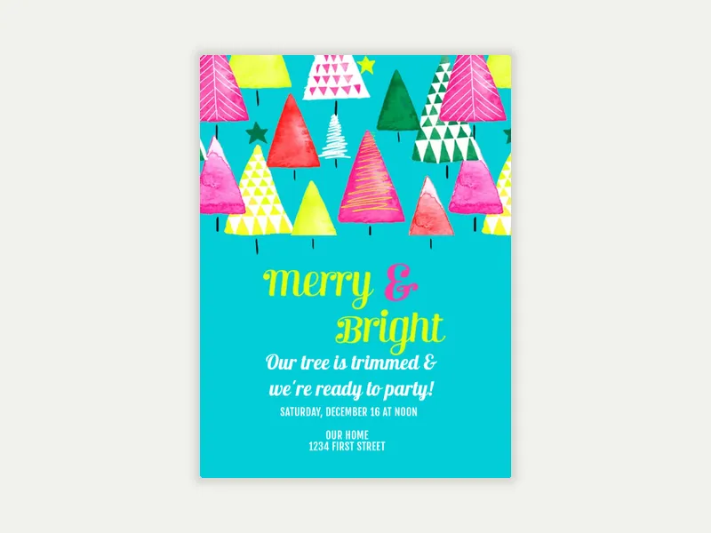 Merry Forest Invitation free template design