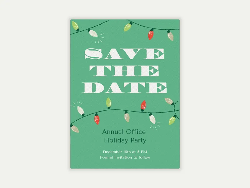 Merry Lights - Save the Date free template design