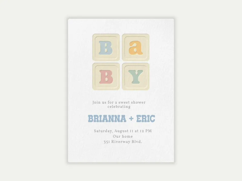 Minimalistic Baby Shower Invitation free template design