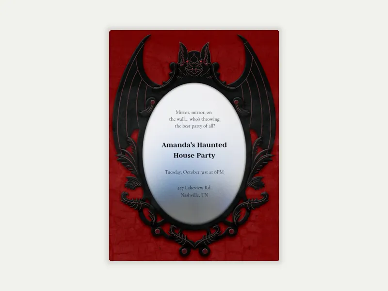 Mirror Mirror on the Wall Invitation free template design