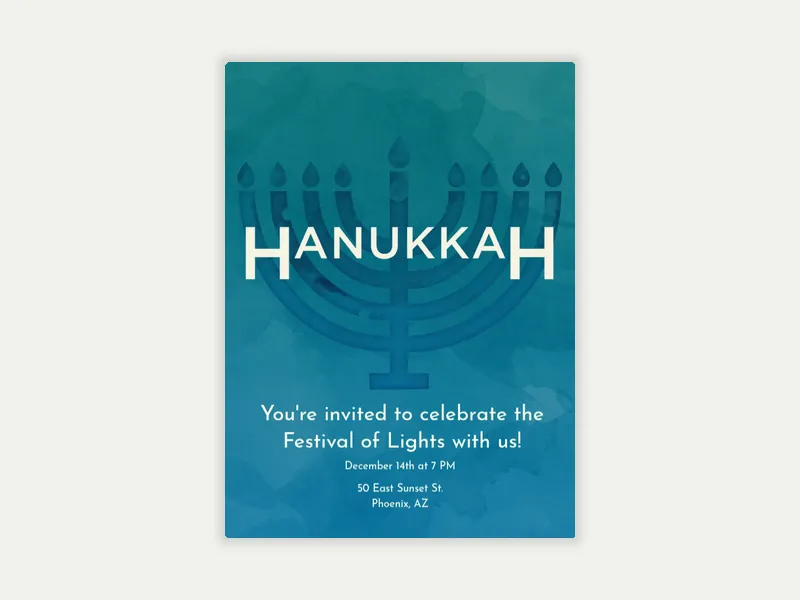 Modern Menorah Invitation free template design