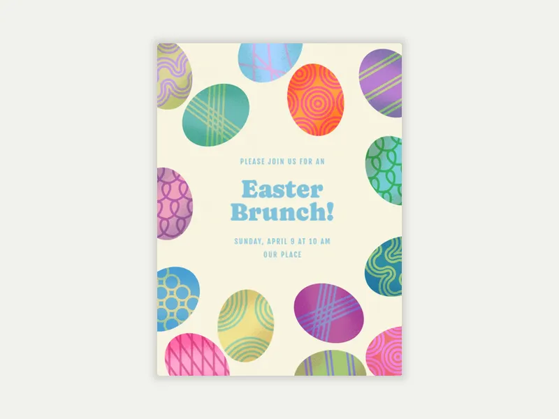 Patterned Egg Hunt Invitation free template design