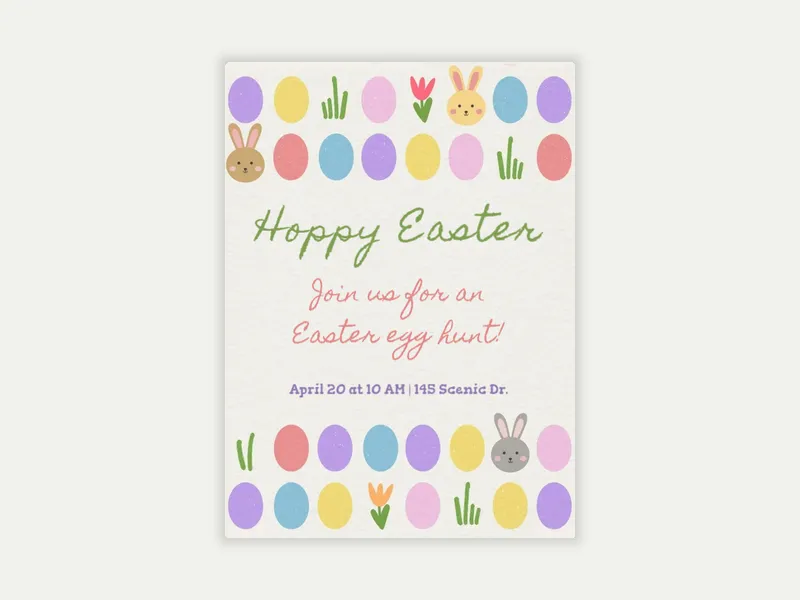 Happy Egg Hunt - easter - Invitation